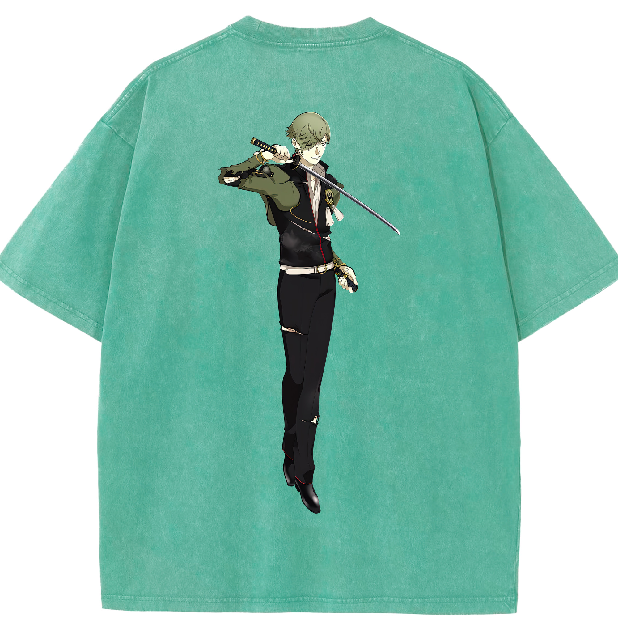（画像用） 刀剣乱舞 Touken Ranbu 綿100% ヴィンテージ風 半袖Tシャツ（背面プリント）